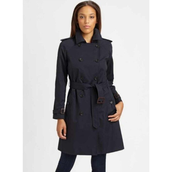 Hunter Jackets & Blazers - Hunter Navy Blue Trench Coat With Belt Size 4
